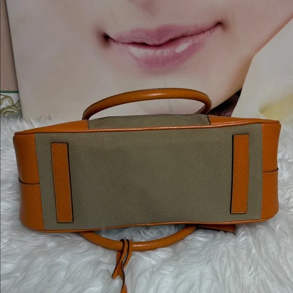 Prada Canapa + Cinghi Orange Leather Handbag/Tote travel - Picture 7 of 11